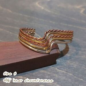 Vtg mixed metal wire cuff bracelet